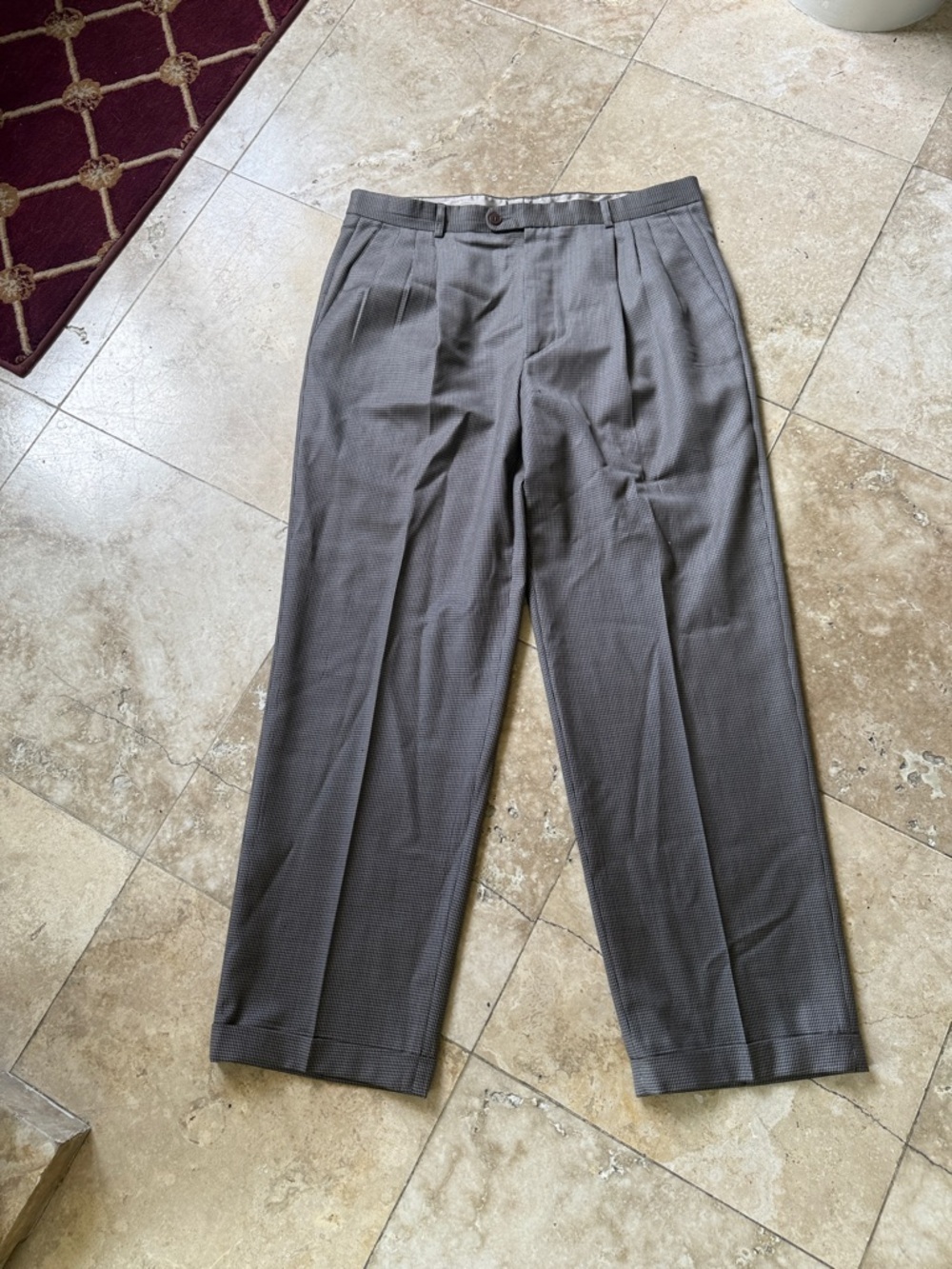 ZANELLA from Saks, Fifth Avenue 100% virgin wool men’s houndstooth pants size 36